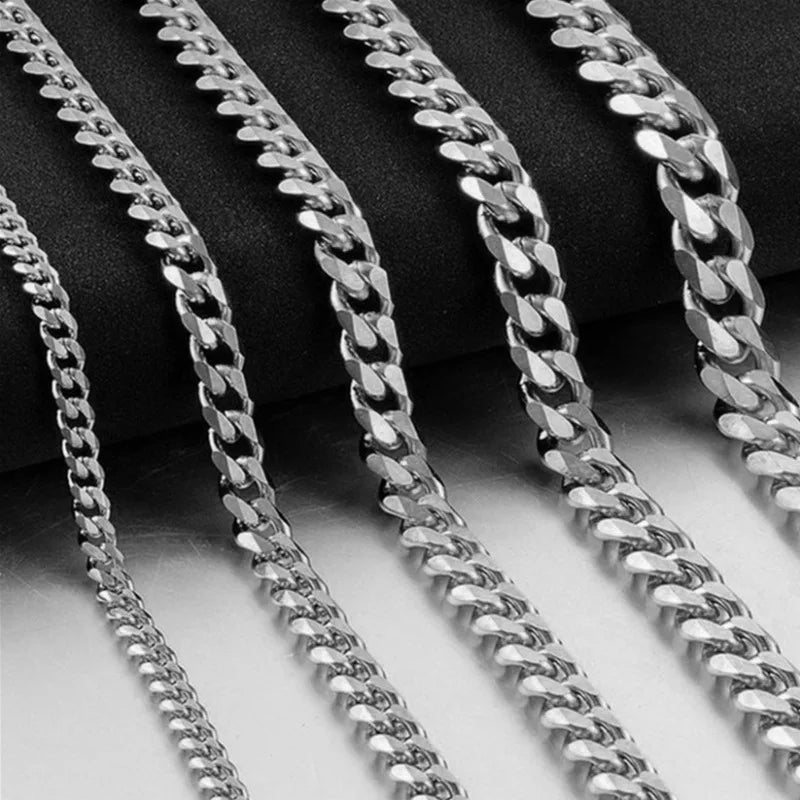 Collier Chaîne Cubaine Homme – Acier Inoxydable 5/7/9 mm