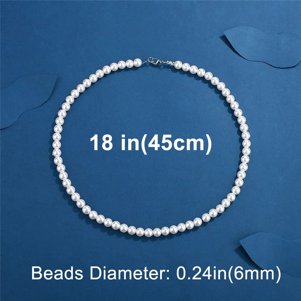 Collier Ras-du-Cou Perles Blanches – Style Unisexe & Tendance