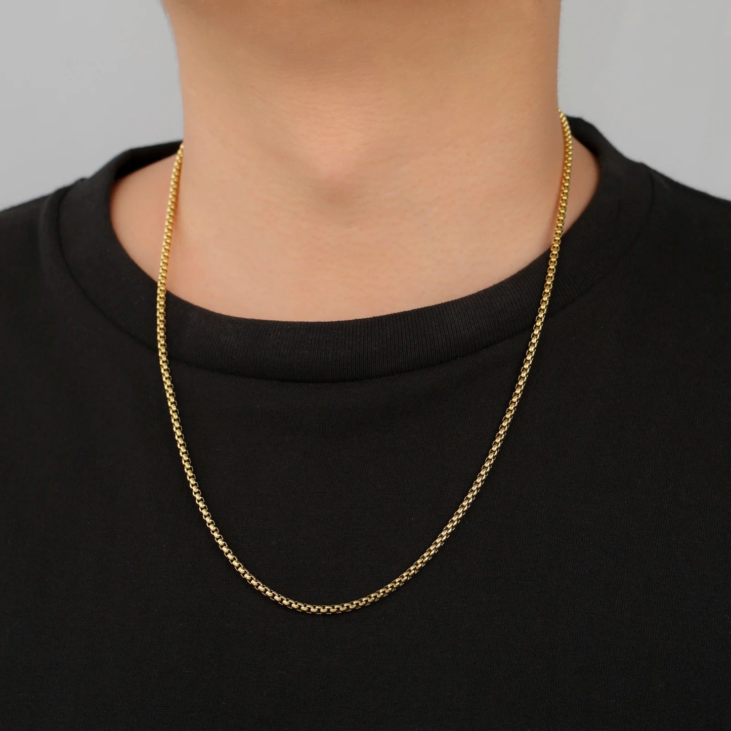 Chaîne Box Acier Inoxydable Dorée – Look Minimaliste & Punk | Mixte 2 à 7 mm