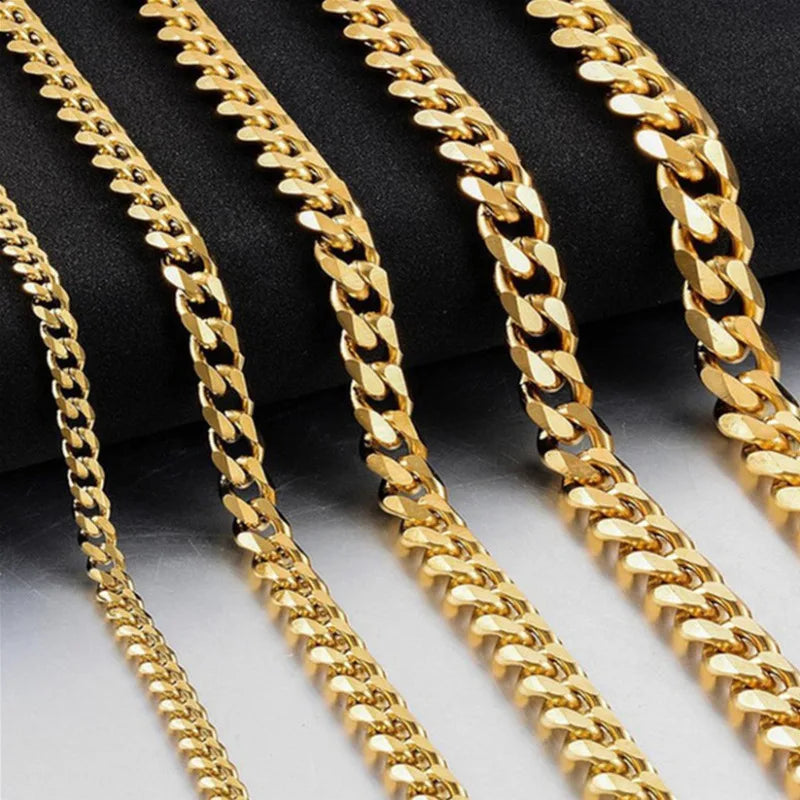 Collier Chaîne Cubaine Homme – Acier Inoxydable 5/7/9 mm