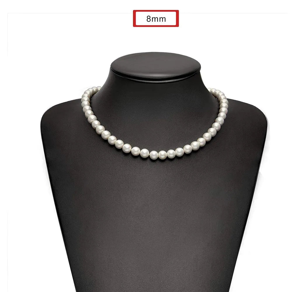 Collier Ras-du-Cou Perles Blanches – Style Unisexe & Tendance