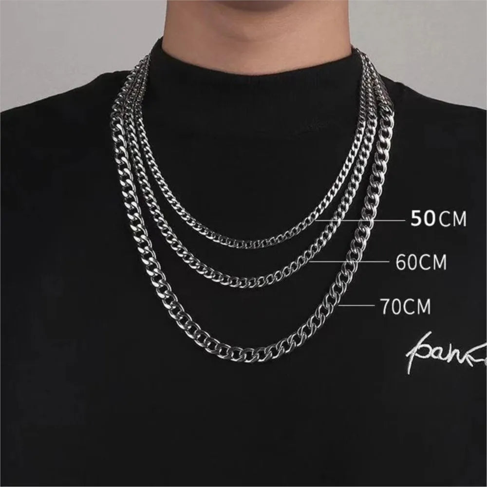 Collier Chaîne Cubaine Homme – Acier Inoxydable 5/7/9 mm