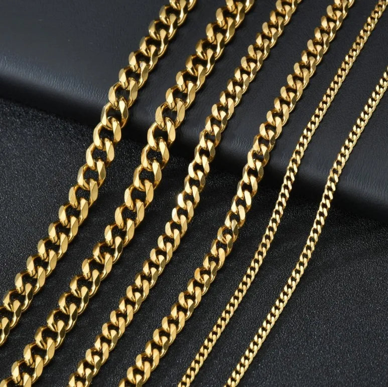 Collier Chaîne Cubaine Homme – Acier Inoxydable 5/7/9 mm