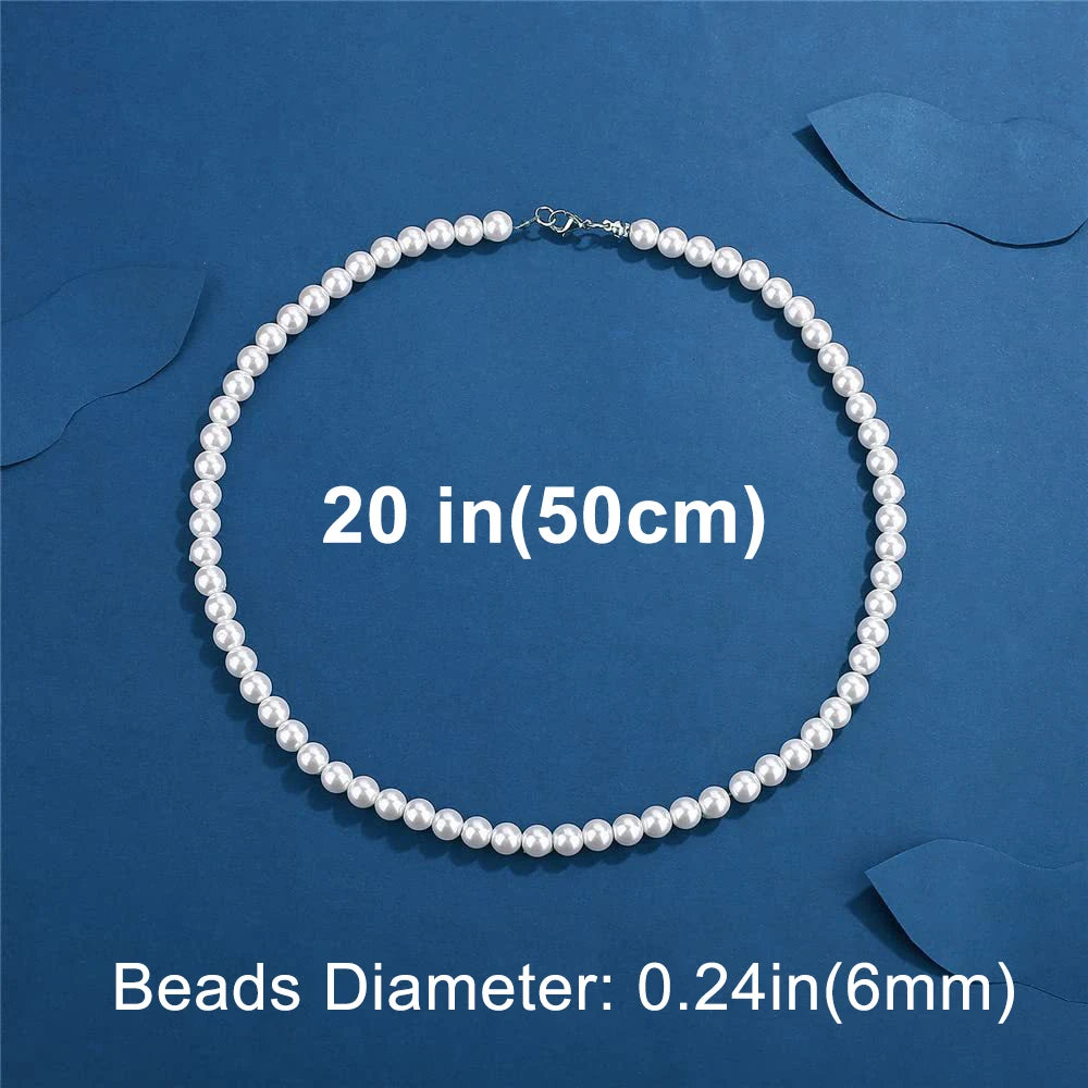 Collier Ras-du-Cou Perles Blanches – Style Unisexe & Tendance