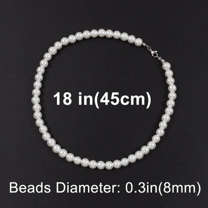 Collier Ras-du-Cou Perles Blanches – Style Unisexe & Tendance