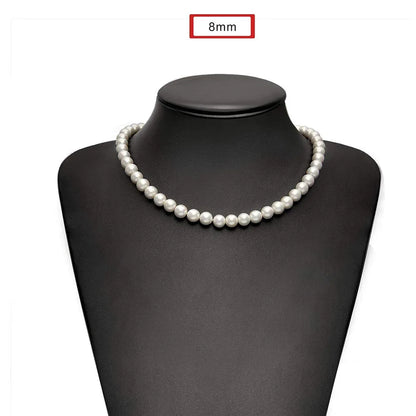 Collier Ras-du-Cou Perles Blanches – Style Unisexe & Tendance