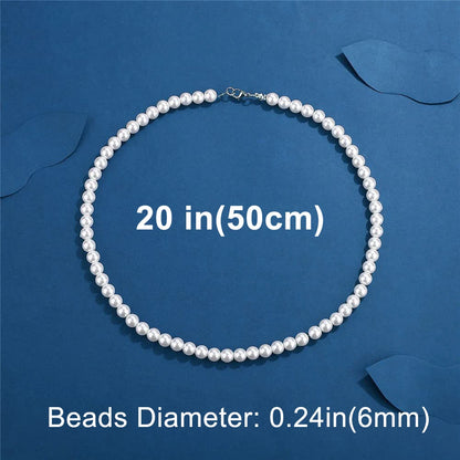 Collier Ras-du-Cou Perles Blanches – Style Unisexe & Tendance